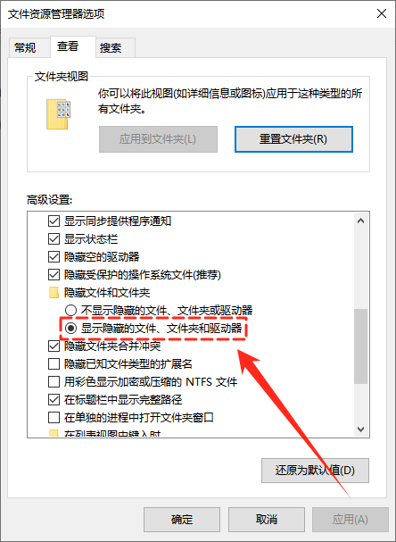 隐藏文件夹怎么显示4