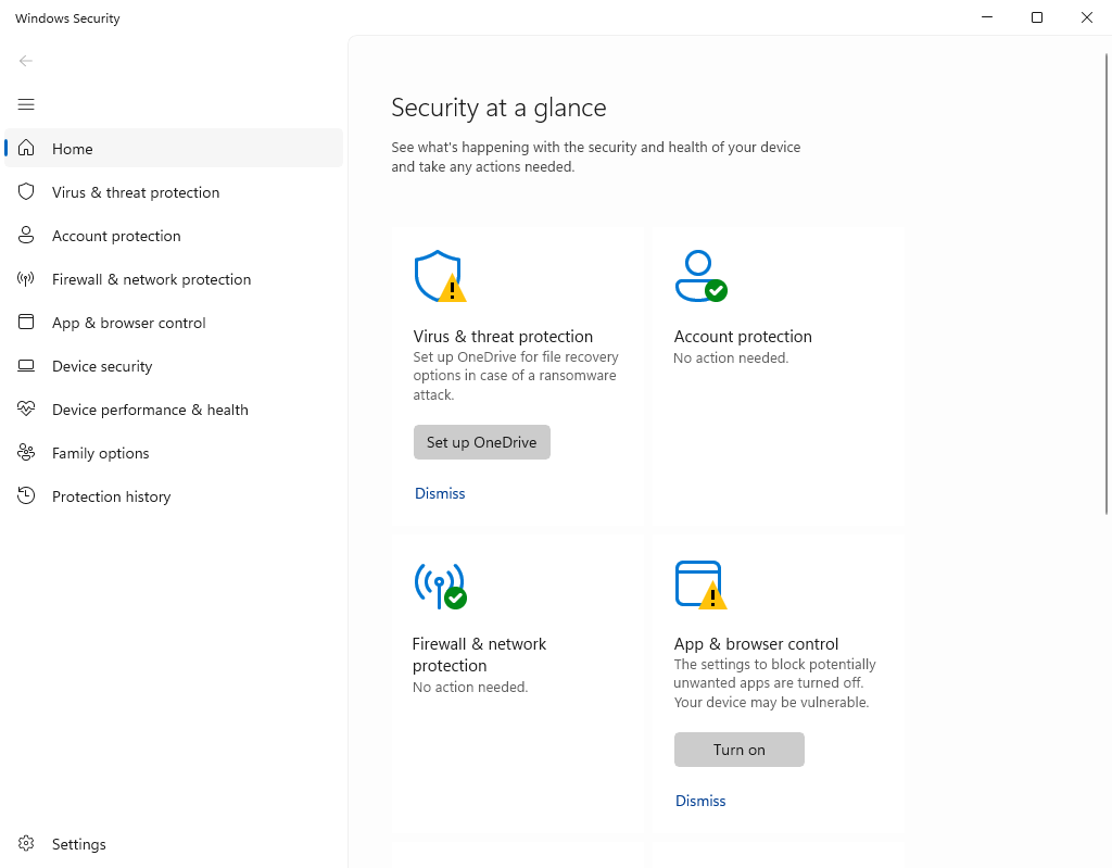 win11安全中心设置中文1