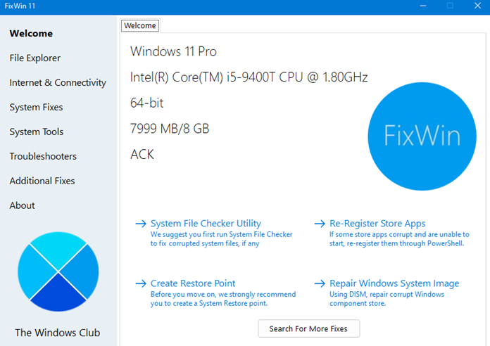 fixwin修复工具下载1